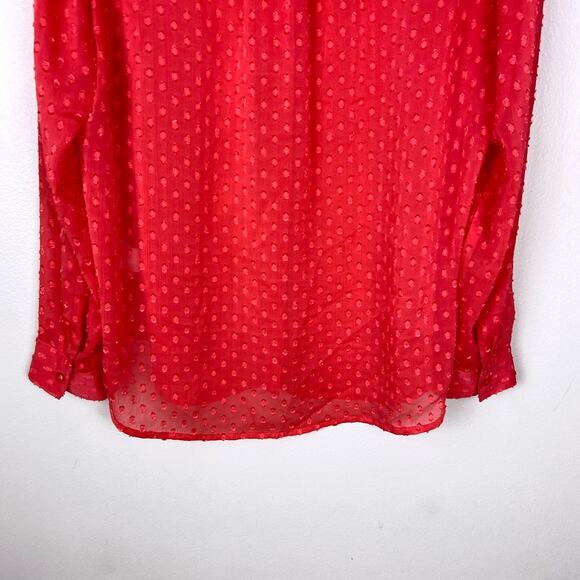 Banana Republic Drapey Classic Textured Blouse‎ in Bright Coral Size Medium - Picture 8 of 10